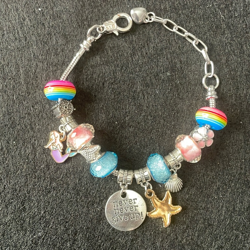 handmade snake chain charm bracelet
